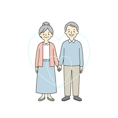Elderly Couple Holding Hands