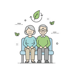 Elderly Couple Riding Bus