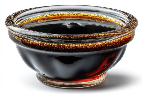 Dark syrup in a small glass bowl