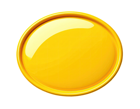 Shiny, golden, round button