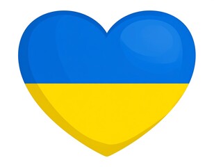 Vibrant Heart Symbol Depicting National Solidarity and Patriotism of Ukraine