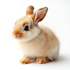 Obraz premium PNG Cute fluffy baby rabbit sitting on white background