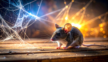Mouse With Spider Web Small