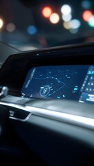 Futuristic Car Dashboard - Autonomous Driving Metrics, AI-Driven Interface
