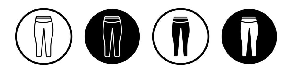 Yoga pants icons pack in black and white versions for web.