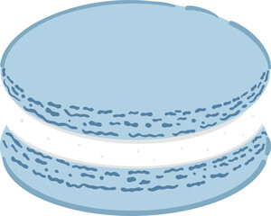 French macaroni sweet dessert vector cartoon illustration