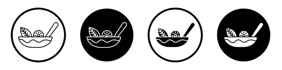 Vegetarian food icons pack in black and white versions for web.