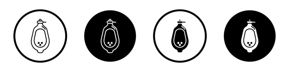 Urinal icons pack in black and white versions for web.