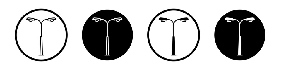 Street light icons pack in black and white versions for web.