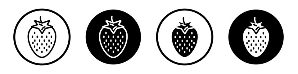 Strawberry icons pack in black and white versions for web.