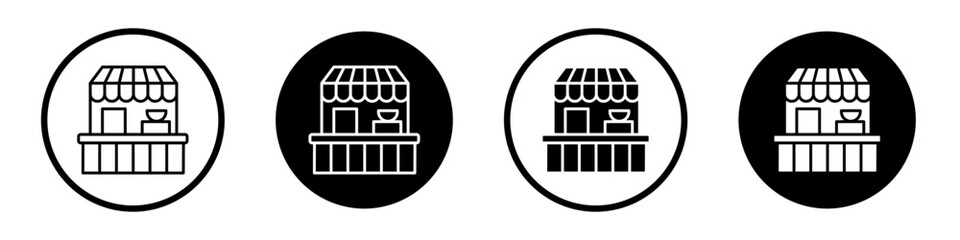 Stall icons pack in black and white versions for web.