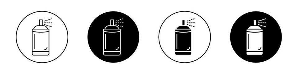 Paint aerosol can icons pack in black and white versions for web.