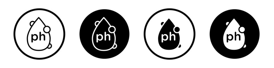 PH value icons pack in black and white versions for web.