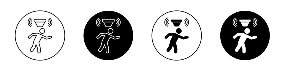 Motion sensor icons pack in black and white versions for web.