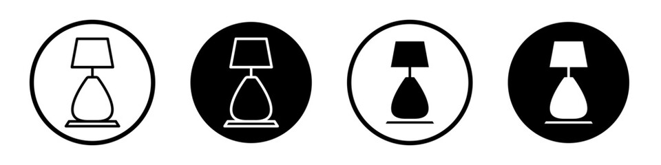 Lamp icons pack in black and white versions for web.