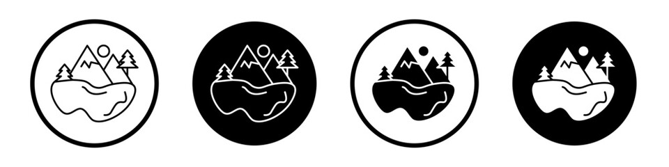 Lake icons pack in black and white versions for web.
