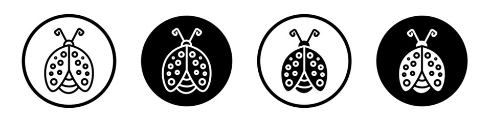 Ladybug icons pack in black and white versions for web.