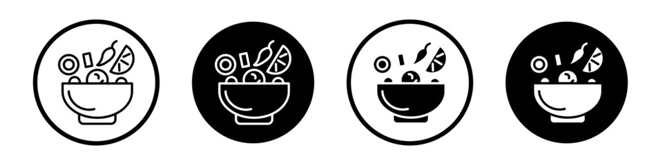 Ingredients mix icons pack in black and white versions for web.