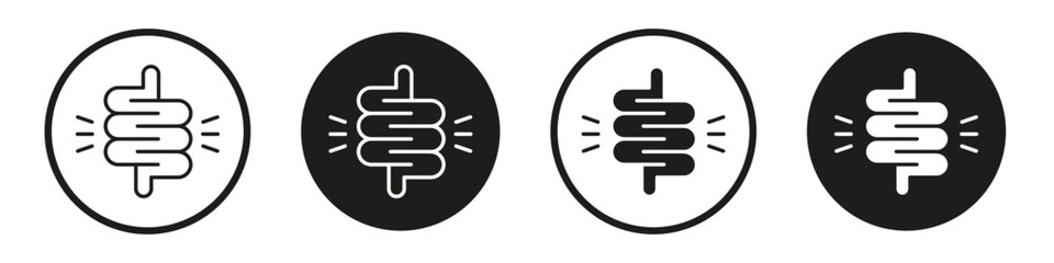 Diarrhea icons pack in black and white versions for web.