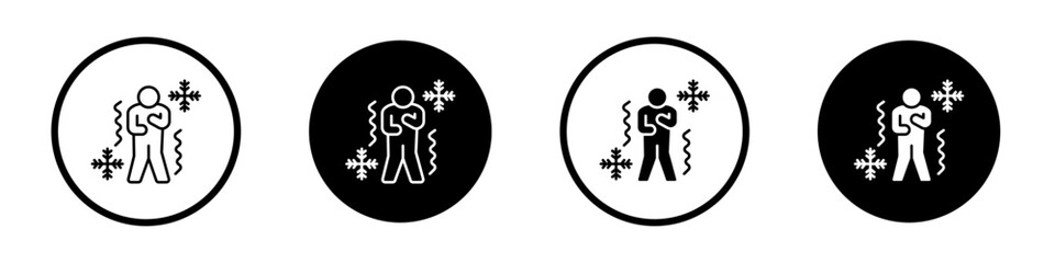 Cold human icons pack in black and white versions for web.