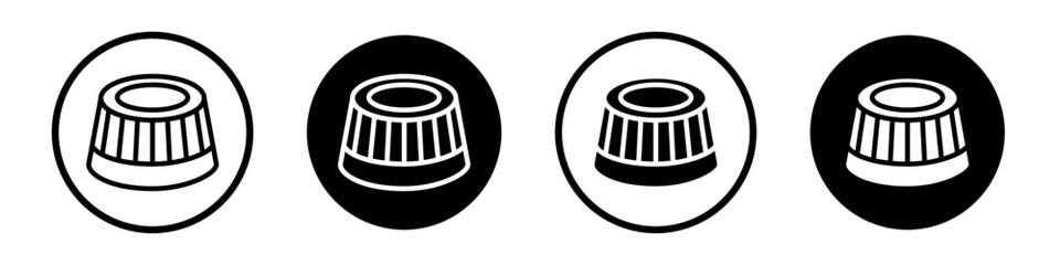 Bottle cap icons pack in black and white versions for web.