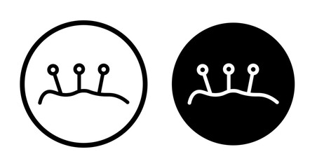 Acupuncture icons pack in black and white versions for web.