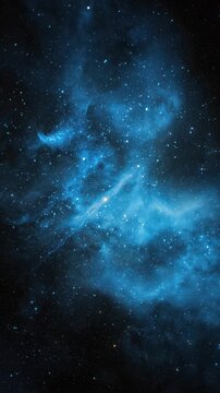 blue nebula in the night sky