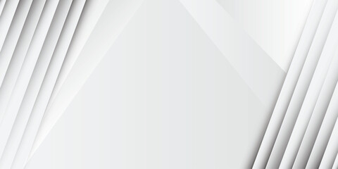 Presentation background | Abstract two side stripes shadow line with white paper cut space for text | Modern background for flyer, brochure, banner, seminar | White vector illustration