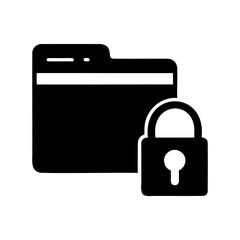 Black folder with padlock indicating data security and confidentiality measures