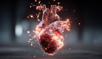 Heart pulsating with energy