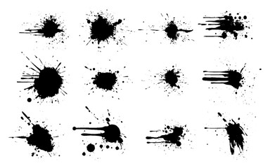 Black brush stroke set isolated on background. Paint brush stroke vector for ink pain. 