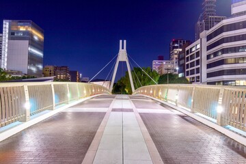 名古屋市、栄のセントラルブリッジの夜景