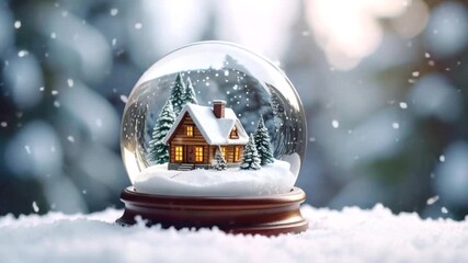 Snow globe winter scene - Powered by Adobe
