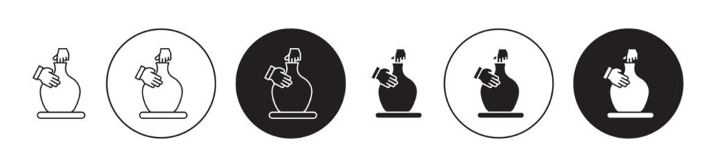 clay crafting icons collection in black filled and stroke line style