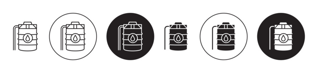 Water tank icons collection in black filled and stroke line style