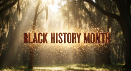 Powerful 'Black History Month' design element. Celebrate African American heritage with this evocative background. Ideal for educational, cultural, and community events.