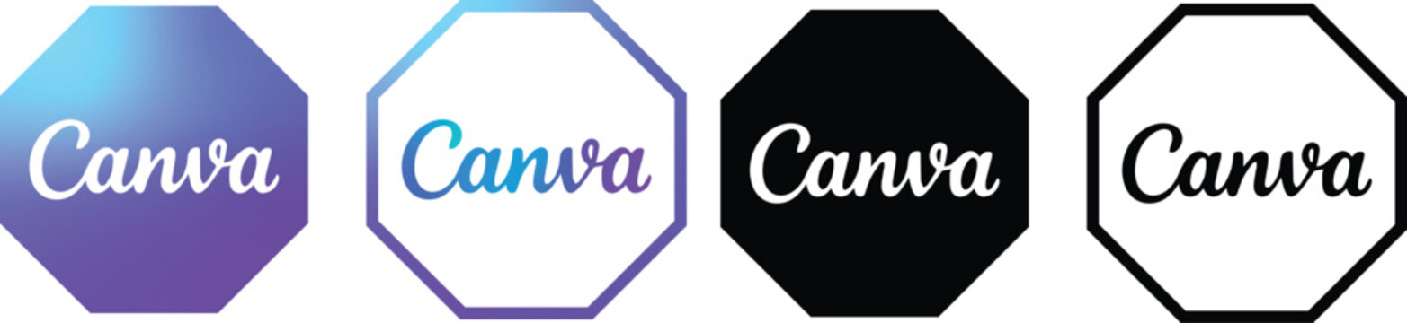 Canva editorial logo vector. canva icon vector. Canva logo and icon social media network icon symbol logotype. Popular graphic design platform
