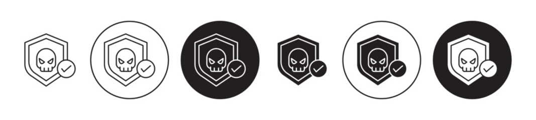 Antivirus icons collection in black filled and stroke line style