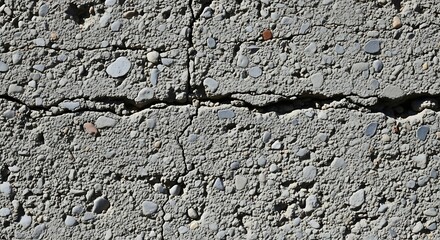 Obraz premium Cracked Concrete Showing Aggregate Material, Close-up Imperfections