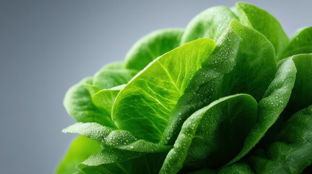 Macro shot of fresh butterhead lettuce leaf - Powered by Adobe