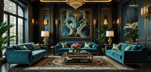 Obraz premium Elegant and Sophisticated A Glamorous Space with Rich Colors and Ornate Details for a Touch of Luxury
