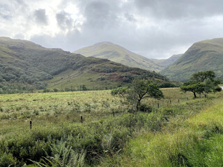 Obraz premium A view of the Scottish Highlands near Ben Nevis on an Overcast day
