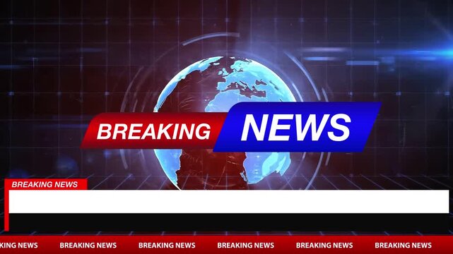 breaking news live news: A dynamic news graphic featuring the globe and breaking news elements, ready to inform and engage viewers with a sense of urgency and immediacy.