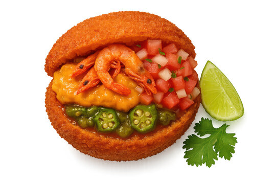 Authentic Acaraje isolated on transparent background, a traditional Brazilian food