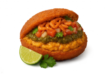 Delicious Acaraje from Bahia isolated on transparent background, Brazilian food