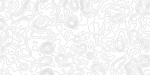 Fototapeta premium white topography map geography relief diagram texture design. Topography white background and black line world map texture design. Lines Topographic contour lines grid map seamless pattern.
