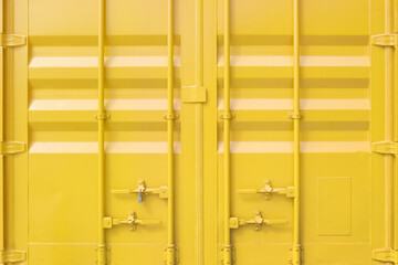 yellow door metal shipping container double doors background