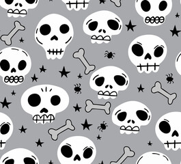 cute skeleton seamless pattern for Halloween texture design 