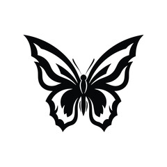 Fototapeta premium Stylized Black Butterfly Wing Design.