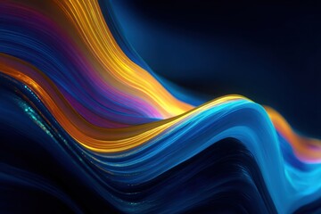 Abstract swirling lines of vibrant colors on a dark background.  Dynamic and fluid